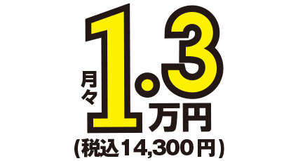 月額1.3万円~税込14,300円