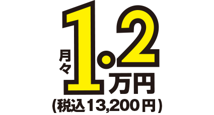 月額1.2万円~税込13,200円